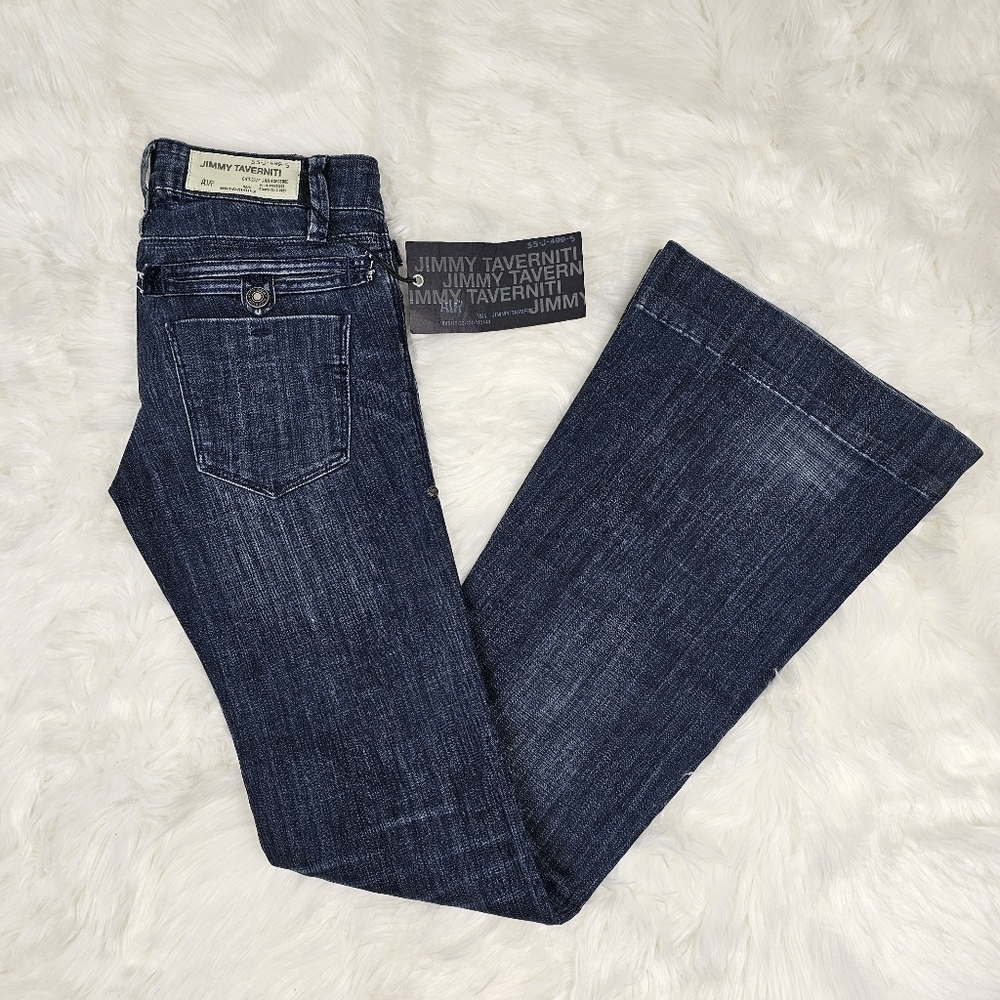 NWT Jimmy Taverniti Flare Dark Wash Denim Size 24